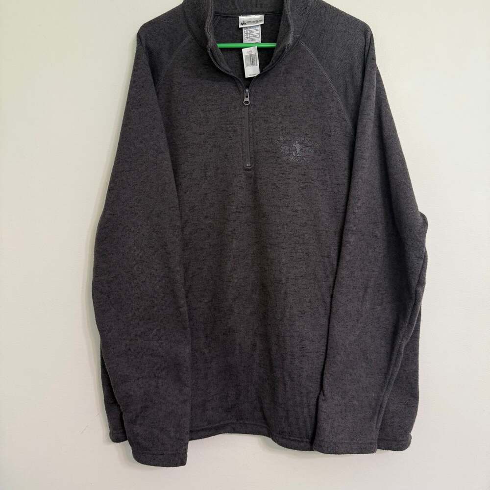 Disney Parks Mens XXL Walt‎ Disney World Mickey Mouse Quarter Zip Pullover Grey